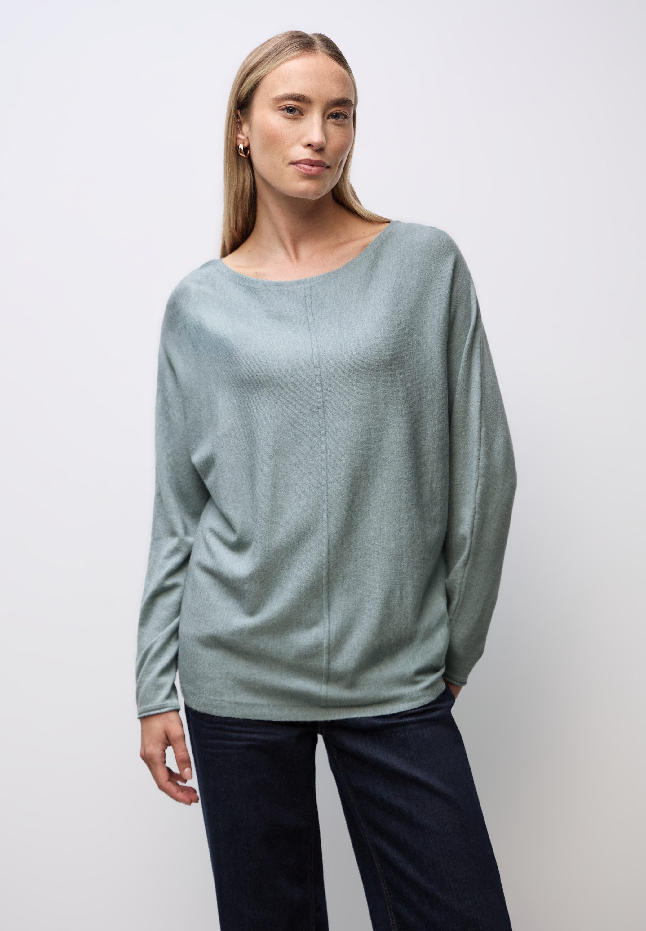 Street One Damen Feinstrick-Shirt – Bequemes Basic Mit V-Ausschnitt & Weichem Baumwollmix